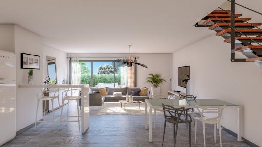 Villa T5 � vendre avec double jardins et double terrasses � Castelginest
