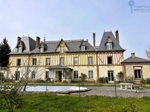 D�pt 61, Orne, Secteur de l'Aigle, � vendre Manoir de 645m�, 19 pi�ces, 14 chambres,parc de 8.8