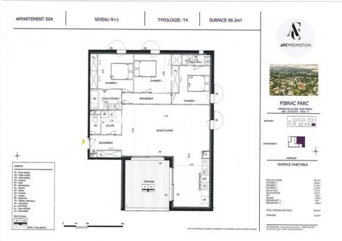 R�sidence Pibrac Parc T4 1� �tage 99.3 m�
