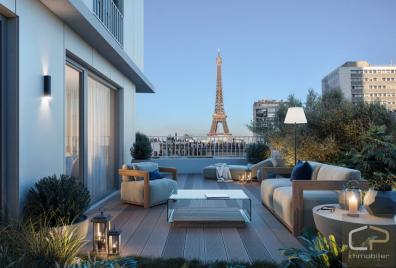 Exceptionel APPARTEMENT ATTIQUE 5 PI�CES AVEC TERRASSE de 51 m� VUE TOUR EIFFEL en vente � PARIS 750