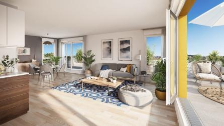 SUPERBE ATTIQUE T5 BBC TERRASSE GARAGES logement haut de gamme. VUES MONTAGNES
