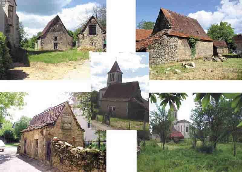 ancienne ferme en pierres dans petit village typique du Lot