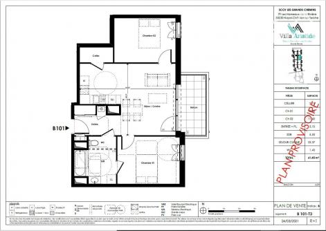 Appartement T3 61,45m�
