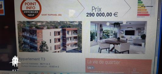 Saint Raphael( 83 )Appt T3  Balcon terrasse
